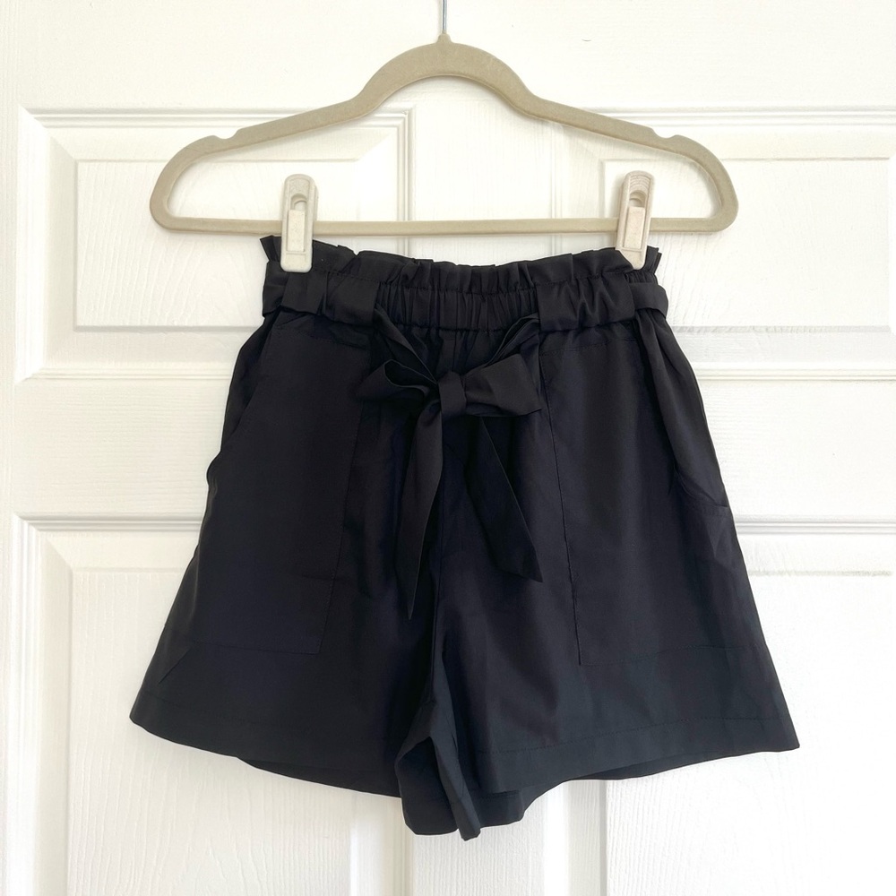 Ganni Black High Waist Women's Shorts